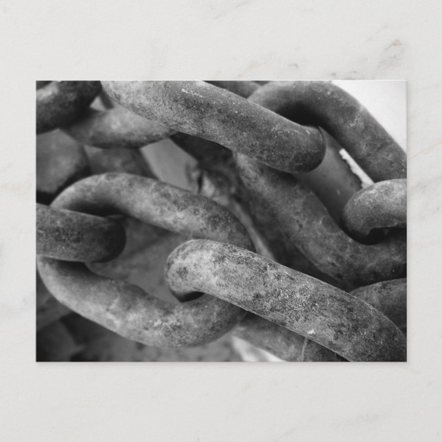 Classic Black and White Chain Postcard (Front)
