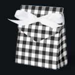 Classic Black And White Checked Gingham Pattern Favour Box<br><div class="desc">A favour box with a classic black and white farmhouse style checked gingham pattern.</div>