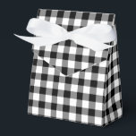 Classic Black And White Checked Gingham Pattern Favour Box<br><div class="desc">A favour box with a classic black and white farmhouse style checked gingham pattern.</div>