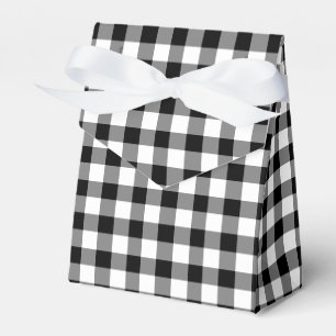 Classic Black And White Checked Gingham Pattern Favour Box