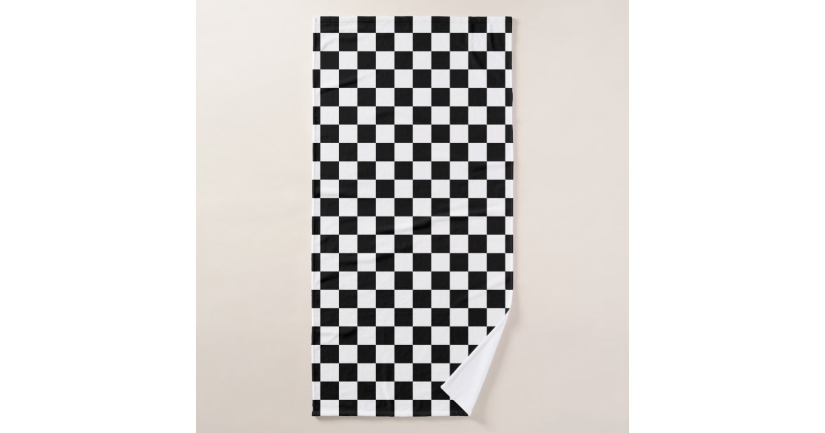 Classic Black and White Checkered Bath Towel Zazzle