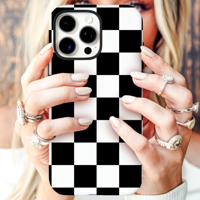 Classic Black and White Chequerboard Case-Mate iPhone Case (Creator Uploaded)