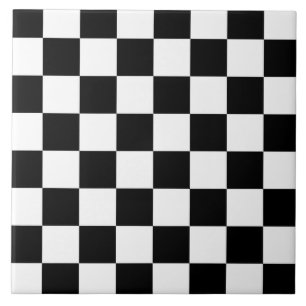 Classic Black and White Chequerboard Tile