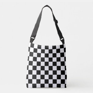 Classic Black and White Chequered Cross Body Bag