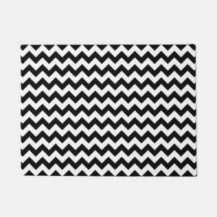 Classic Black and White Chevron Doormat