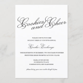 Classic Black and White Cookie Exchange Invite