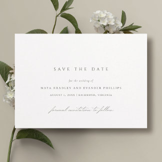 Classic Black and White | Elegant Minimal Wedding Save The Date