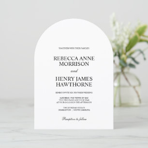 Classic Black and White Elegant Minimalist Wedding Invitation