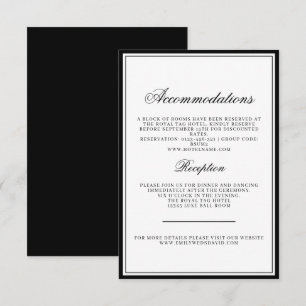 Classic Black and White Elegant Regal Enclosure Card