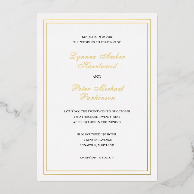 Classic Black and White Elegant Wedding (Front)