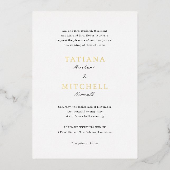 Classic Black and White Elegant Wedding (Front)