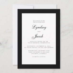 Classic Black and White Elegant Wedding Invitation