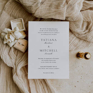 Classic Black and White Elegant Wedding Invitation
