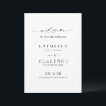Classic Black and White Elegant Wedding Programme<br><div class="desc">Classic wedding program with a simple and minimal black and white design with a combination of traditional serif fonts and an elegant script along with your date in a large format for a modern touch.  This elegant program is great for a formal wedding.</div>