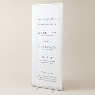 Classic Black and White Elegant Wedding Retractable Banner