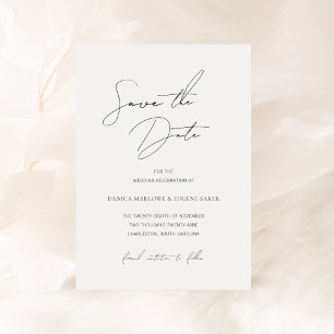 Classic Black and White Elegant Wedding Save The Date