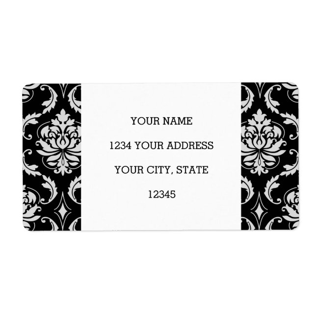 Classic Black and White Floral Damask Pattern (Front)