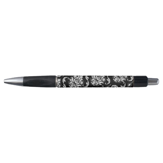Classic Black and White Floral Damask Pattern (Front)