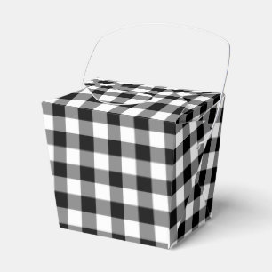 Classic Black And White Gingham Pattern Favour Box