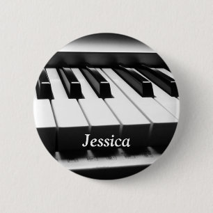 Classic Black and White Keyboard 6 Cm Round Badge