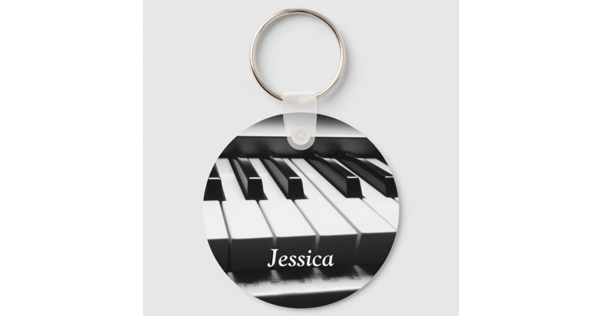 Keyboard Computer Key Rings Classic Black and White Keyboard Key Ring | Zazzle
