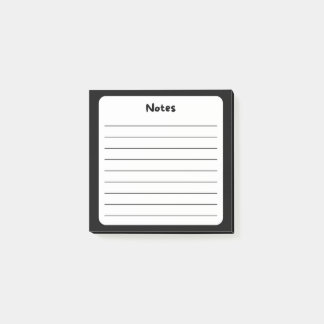 Classic Black and White Lined Sticky Note Pad 