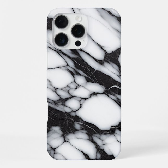 Classic Black And White Marble Art Pattern iPhone Case (Back)