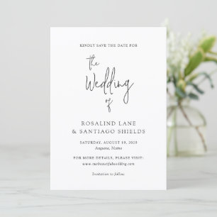 Classic Black and White Modern Wedding Save The Date