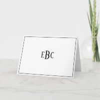 Classic Black and White Monogram Stationary