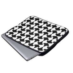 Classic Black and White Muslim Mamluks Pattern Laptop Sleeve