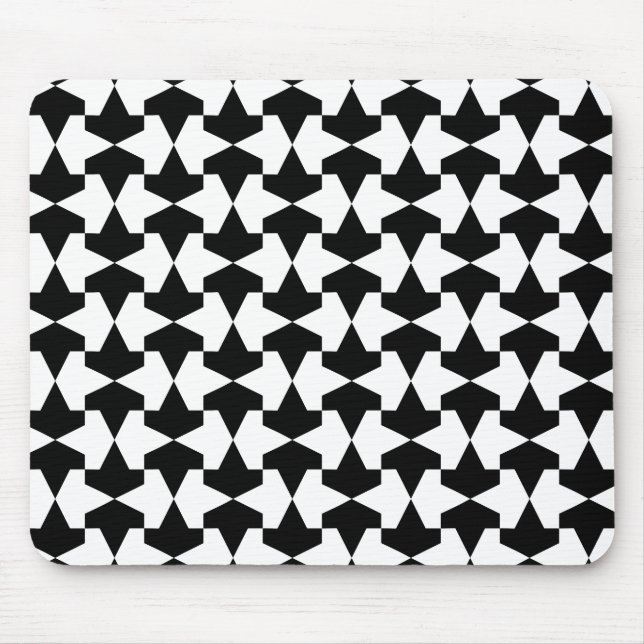 Classic Black and White Muslim Mamluks Pattern Mouse Mat (Front)