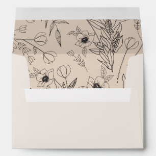 Classic Black and White Old Money Wedding Envelope