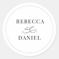 Classic Black and White Personalised Names Wedding