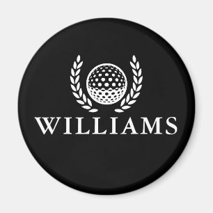 Classic Black And White Personalized Name Monogram Magnet