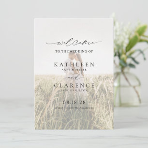 Classic Black and White Photo Elegant Wedding Programme