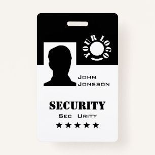 Classic Black and White Photo Logo Code Template ID Badge