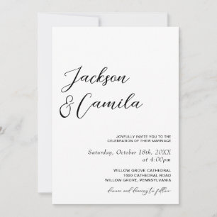 Classic Black and White Photo Winter Wedding  Invitation