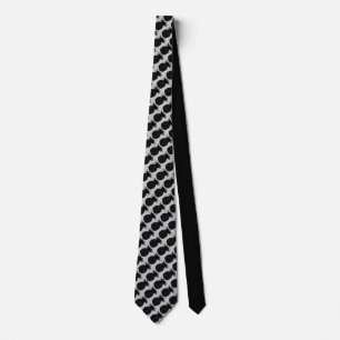 Classic Black and White Pineapple Pattern Tie