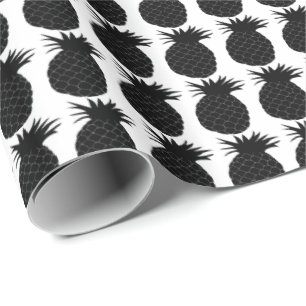 Classic Black and White Pineapple Pattern Wrapping Paper