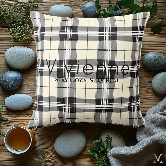 Classic Black and White Plaid | Custom Cosy Home Cushion (Creator Uploaded)