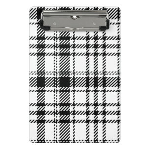  Classic Black and White Plaid  Mini Clipboard