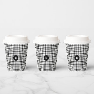 Classic Black and White Plaid Paper Cup