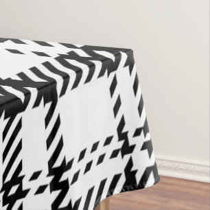 Classic Black and White Plaid Tablecloth