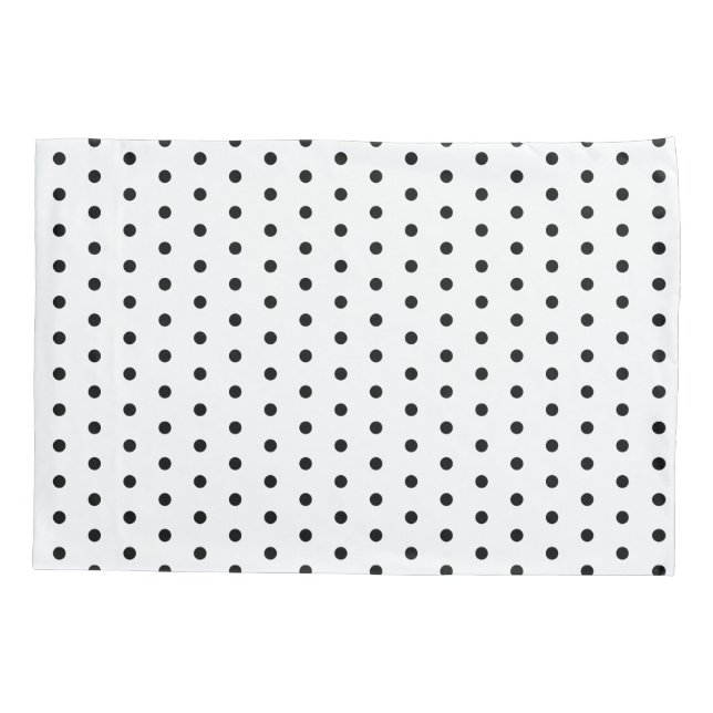 Classic Black and White Polka Dot  Pillowcase (Back)