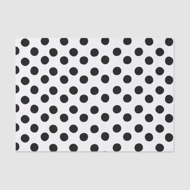 Classic Black and White Polka Dot Tissue Paper (Front)