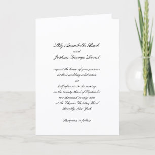 Classic Black and White QR Code Timeless Wedding Invitation