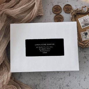 Classic Black and White Return Address Label
