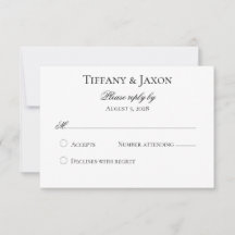 Classic Black and White RSVP Card