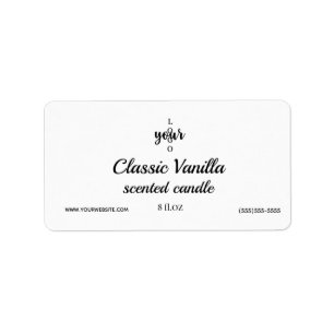Classic Black and White Scented Candle Label