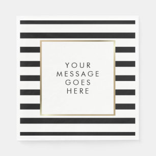 Classic Black and White Stripe Napkin